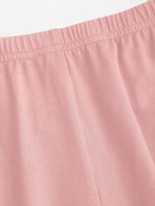 Sweetra Conjunto de 2 piezas con top corto con volantes y tirantes asimétricos con decoración floral 3D de metal marrón y pantalones rectos de cintura alta, elegante, minimalista, versátil para vacaciones, viajes, vintage - Rosa - Ver 6