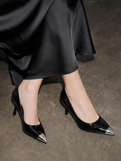 2026 New French Metal Head Leopard Print Stiletto High Heels, Versatile Elegant Lady Sexy Pointed Toe Pumps