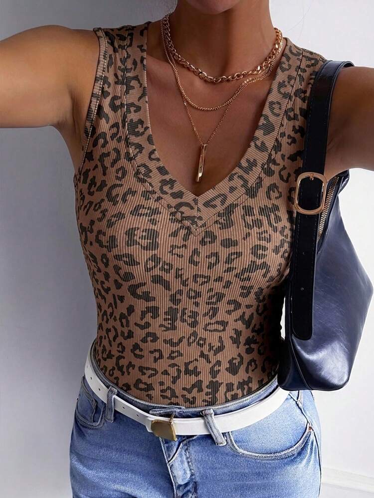 Women's V-Neck Textured Fabric Fitted Casual Tank Top, Sexy & Comfortable For Summer
