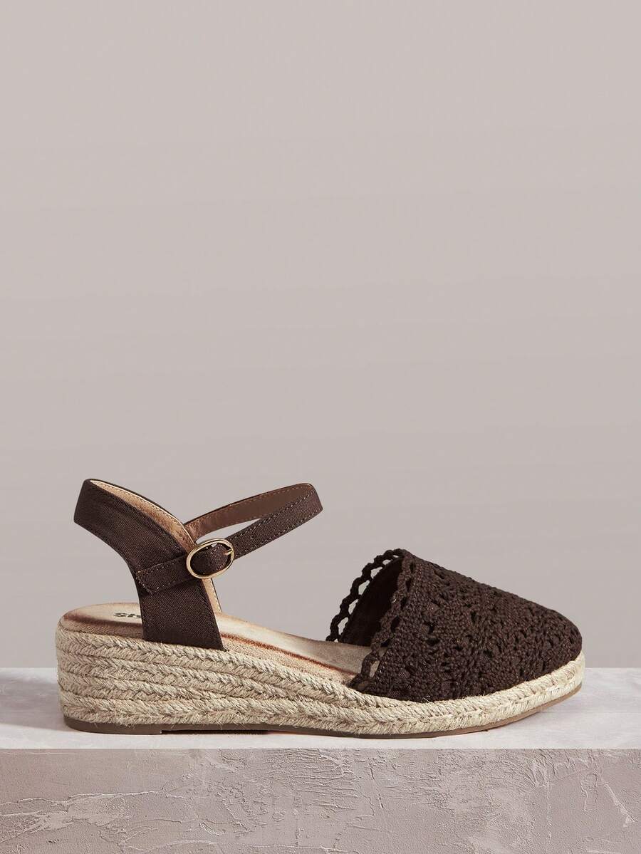 Styleloop Women's Wedge Heel Platform Sandals - Coffee - View 1