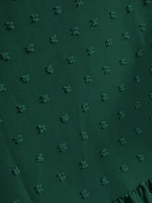 Rusticease Plus Size Women's Solid Color Round Neck Ruffle Short Sleeve Loose Shirt,Boho For Women/Summer,Western Wear Women,Vacation Outfits Woman - Dark Green - View 5