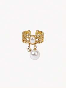 Opalesca 1枚优雅中东沙特风格镂空水滴皇家设计戒指 - 金色 - 查看 2