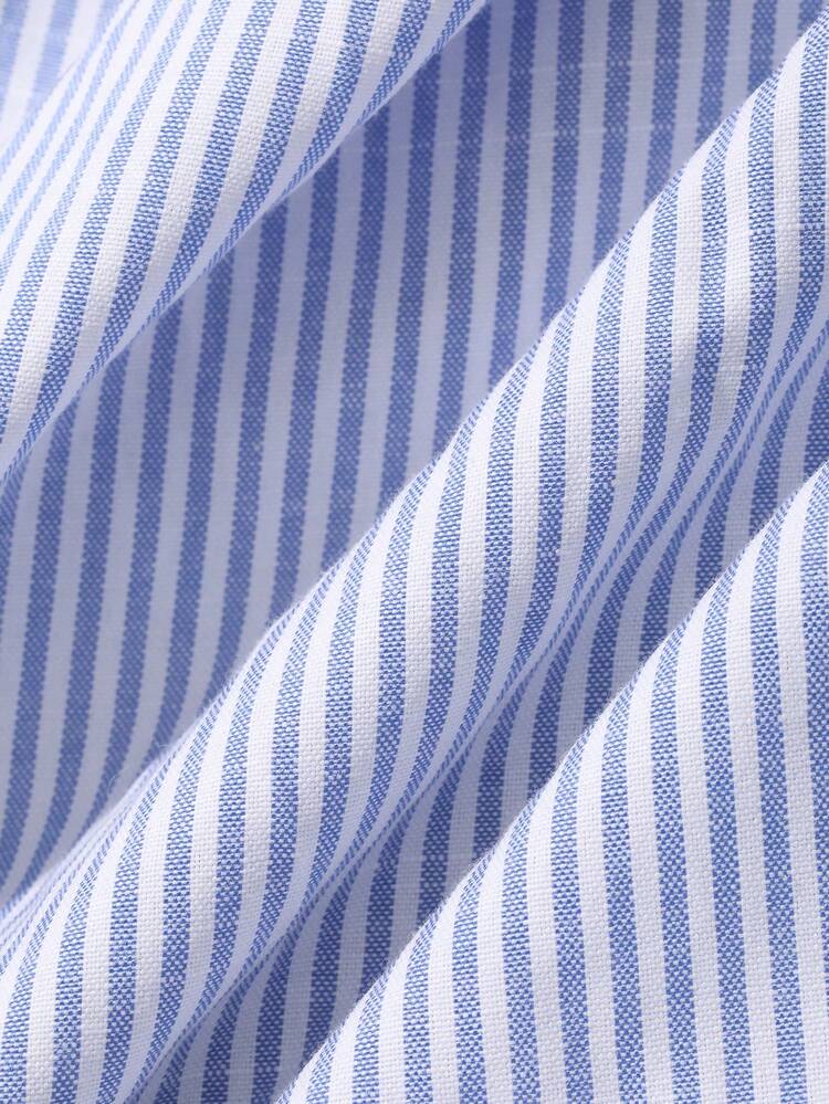 Women's Striped Fabric Round Neck Short Sleeve Casual Pullover Shirt, Summer
