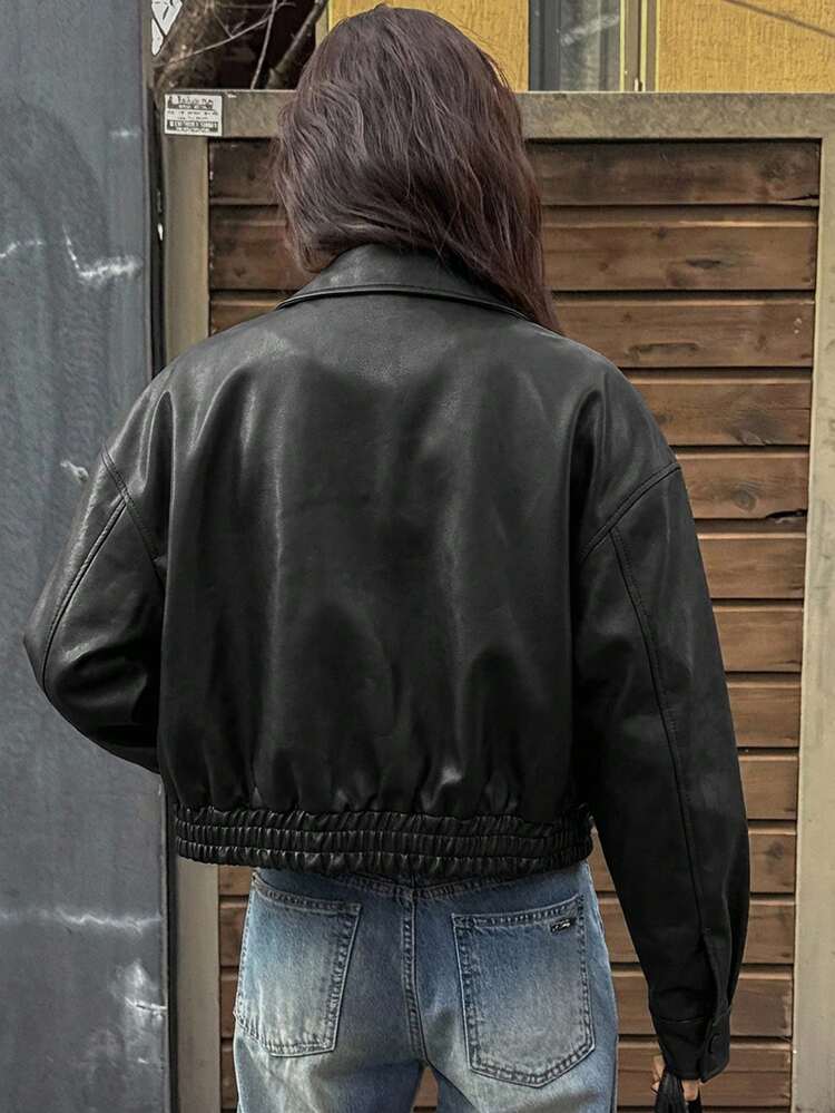 Spring New Vintage Leather Jacket, Short Style, Regular Fit, Suitable For Valentine's Day
