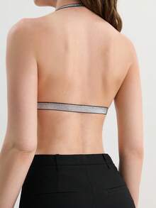 Hourtrue 1 buah Bra Lingerie Tanpa Kawat dengan Bukaan Depan untuk Wanita, Rave untuk Musim Panas - Hitam - View 2