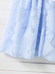 Vestido de hombros descubiertos de moda para niñas, verano - Celeste - Ver 7