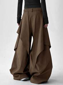 Chillumni 男士宽松阔腿休闲裤，百搭实用，适合街头穿搭、日常休闲、周末郊游、音乐节、社交聚会等各种场合。这款裤子是男士衣橱中必备的百搭单品，也是送给男友或丈夫的绝佳礼物。 - 棕色 - 查看 2