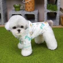 PETSIN Áo mưa cho chó, quần áo chống thấm nước cho thú cưng, áo mưa chống thấm nước mùa xuân và mùa hè cho động vật, quần áo cho chó, quần áo cho mèo, quần áo cho động vật, quần áo mùa xuân và cho chó, quần áo cho chó Anh, quần áo mới cho động vật nhỏ kiểu Châu Âu và Mỹ. - trắng - Xem 11