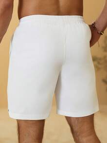 VENTUSAIL Herrshorts med dragsko och fickor i midjan, lösa och avslappnade - Vitt - Visa 2