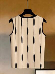 EMERY ROSE Áo tank top không tay kẻ sọc tương phản cỡ lớn dành cho nữ - Nhiều màu - Xem 2