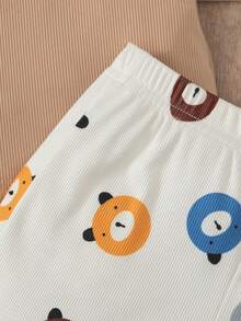 SHEIN Playful Pals 2pcs/Set Infant Toddler Baby Boys' Cartoon Bear Decor Collar Short Sleeve Cardigan & Bear Print Shorts, Baby Boy Shirt & Shorts Set, Ribbed Fabric Set, Baby Boy Clothing Set, Summer Baby Bear Outfit Baby Boy Outfit Baby Boy Shorts Set Baby Boy Bear Outfit Bear Tshirt Toddler Boys Clothes Toddler Boy Outfit Baby Boy Set Boy Outfit Sets Boy Summer Outfit Set Boy Outfit Baby Boy Clothes Boys Outfit Sets Baby Casual Sets Boy Summer Sets - Multicolor - View 8