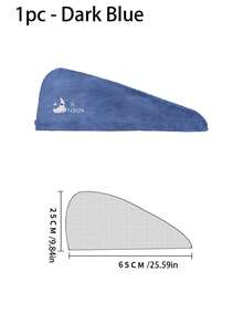 1个加厚珊瑚绒卡通刺绣女士吹风帽，吸水三角帽，吸水干发巾，发帽，浴帽，美发造型产品及配件，适用于美发沙龙、美容院、旅行、返校季、度假旅行、女士美发配饰、美容院、酒店、运动、居家、毛巾、护肤干发巾 - 彩色 - 查看 3