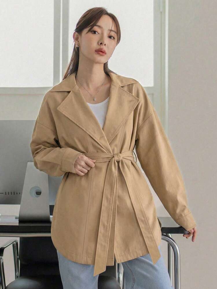 Spring & Summer Old Money Loose Casual Short Windbreaker Style Jacket, Elegant Long Sleeve Office Wear For Women