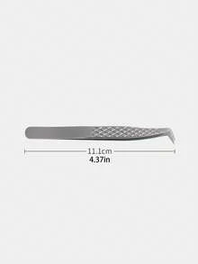 Cross-Border Stainless Steel False Eyelash Tweezers, Eyelash Implantation Tweezers, Flower-Shaped Gold Feather Clamp, High-Precision Eyelash Tweezers With Netted Patterns - فضي - مشاهدة 5