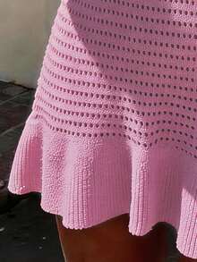 Flora Isola Flora Isola Spring/Summer Sleeveless V-Neck Backless Knit Dress, Casual Beach Vacation Style For Women - Pink - View 6