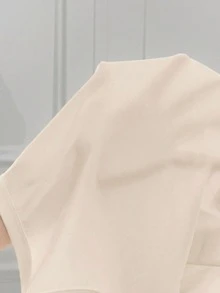 SHEIN MOD 女士水钻装饰休闲百搭日常上衣 - 杏色 - 查看 7