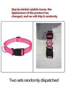 Collar de nailon para perros con hilo reflectante de huella pequeña, ajustable en tamaño para perros grandes, medianos y pequeños - Rosa - Ver 7