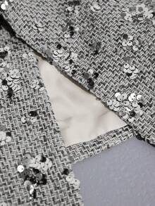 Aveloria Modichic Bộ đồ công sở thường ngày dành cho nữ, gồm áo blazer dài tay và quần dài, phối sequin. - Xám - Xem 7