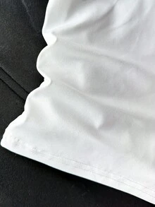 SHEIN Bộ 2 món cho bé gái tuổi teen: Áo cổ tròn và quần sọc. - Màu vàng - Xem 8