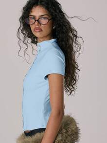 MUSERA Women T-Shirts Office Work Mothers Day Elegant - Blue - View 3