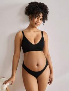Moonlight&Mama Set da 3 reggiseni per allattamento e gravidanza comodi e senza cuciture, adatti per uso quotidiano - nero - Visualizzare 5