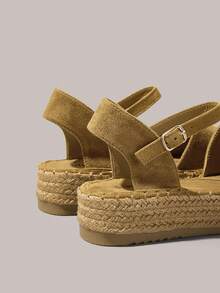 Styleloop 女士波西米亚风搭扣设计可调节绑带平底凉鞋 - 駝色 - 查看 4
