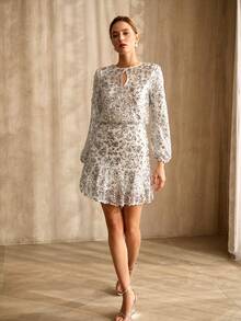 MOTF PREMIUM SEQUIN WAIST FITTED SHORT DRESS, AUTUMN/WINTER - Silver - View 5