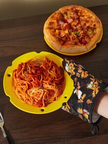 GARFIELD | SHEIN 完整版加菲猫厨师印花黑色厨房隔热套装，烤箱手套/隔热垫，厨房烘焙必备，有效隔离热源，单件/组合装 - 彩色 - 查看 6