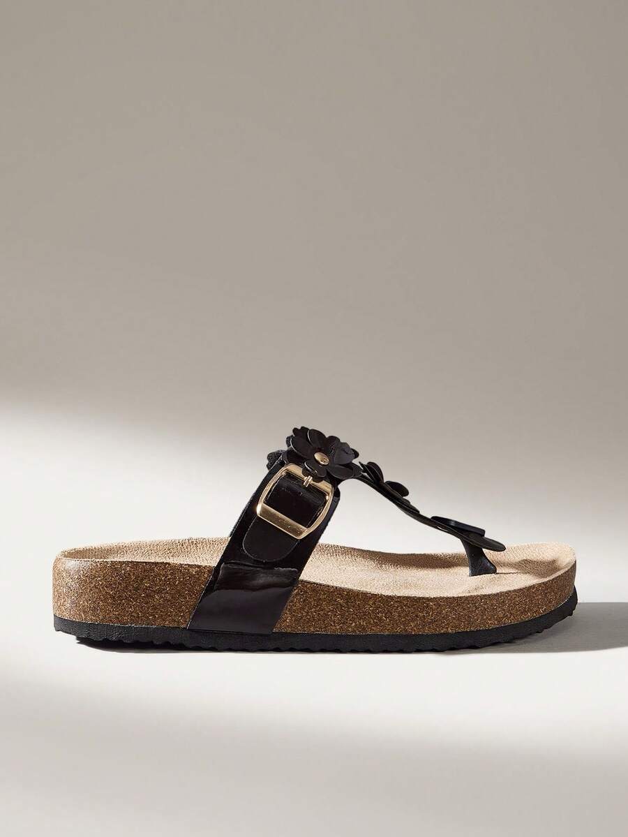 Solecia Dép đi biển nữ có khóa điều chỉnh, kiểu dáng giản dị, thích hợp cho dịp Giáng sinh. - Cà phê nâu - Xem 1