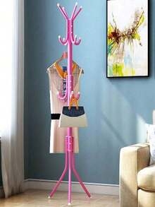 1PC Vertical Freestanding Clothes Rack Thickened Iron Modern Minimalist Coat Rack Simple Garment Hanger For Bedroom Living Room Entryway Home Heavy Duty Space Saving Sturdy Standing Clothes Drying Rack Home Organization - Multicolor - View 16