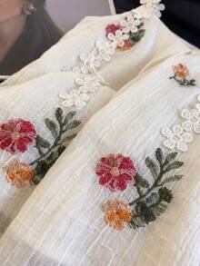 Modelyn Áo hai dây họa tiết hoa vàng kiểu dáng búp bê bằng chiffon, thích hợp cho kỳ nghỉ xuân/hè. - Màu vàng - Xem 3