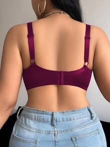 DesireSculpt 1pc Plus Size Women Underwire Bra - Red Violet - View 2