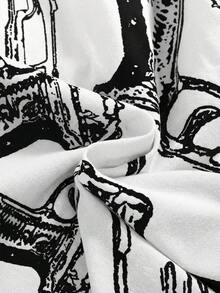 ROMWE Grunge Punk Áo hai dây nữ kiểu dáng thường ngày đa năng in hình súng - trắng - Xem 4