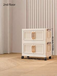 1PC Multi-Layer Plastic Detachable Folding Stackable No-Installation Required Closet Organizer Portable Wardrobe Grey Storage Cabinet Suitable For Living Room Bedroom Kitchen Space-Saving Multi-Functional Home Organizing Rack - Multicolor - View 13