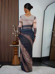 SAYEHFBABY 女式扎染褶皱长裙 - 彩色 - 查看 2