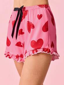 Bonmuse Women's Heart Pattern Camisole Top And Shorts Pajama Set Holiday Seasonfor Summer - Red - View 9