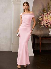 MOTF Soiréza ELEGANT LACE PATCHWORK FORMAL DRESS, SPRING/SUMMER - Baby Pink - View 4
