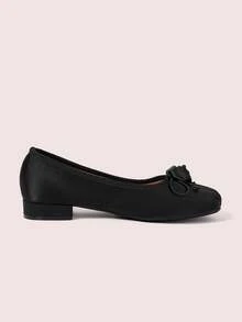 CUCCOO DOLLMOD Sepatu Wanita dengan Gesper Pita, Ujung Persegi, Nyaman, Manis, Satin, Warna Merah Muda Terang, Sepatu untuk Perjalanan Sehari-hari dan Musim Panas - Hitam - View 3