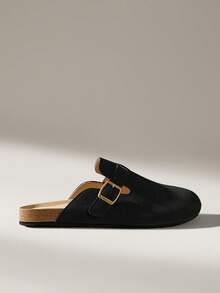 Solecia 男士新款半包式套脚凉鞋，舒适百搭 - 黑色 - 查看 2