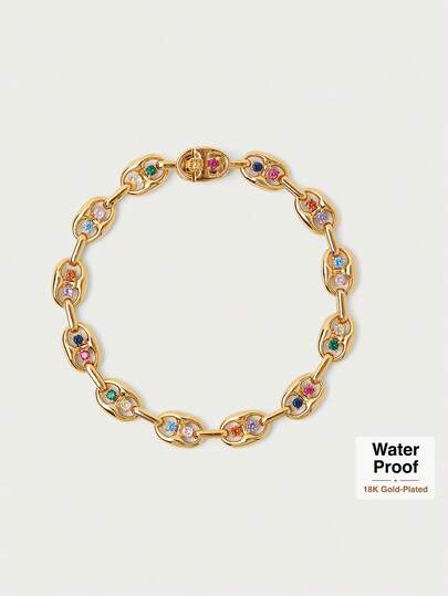 Glisma 18K Gold-PlatedWomen Chain Bracelets,Western Jewelry,Old Money,Gemstone,Outfits,For Mom/Women/Girl/Mother,Premium,Western Jewelry,Old Money,Gemstone,Outfits,For Mom/Women/Girl/Mother,Premium,Summer,Beach,Prom