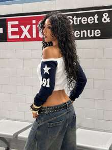 StreetHx Áo nỉ màu tương phản, Tốt nghiệp xanh nước biển, Trở lại trường, Tốt nghiệp, Giáo viên dành cho nữ, Áo nỉ chui đầu trở lại trường mùa thu - Màu xanh hải quân - Xem 2