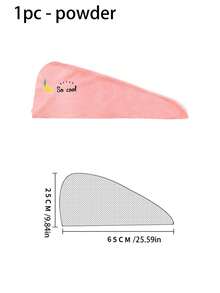 1个加厚珊瑚绒卡通刺绣女士吹风帽，吸水三角帽，吸水干发巾，发帽，浴帽，美发造型产品及配件，适用于美发沙龙、美容院、旅行、返校季、度假旅行、女士美发配饰、美容院、酒店、运动、居家、毛巾、护肤干发巾 - 彩色 - 查看 11