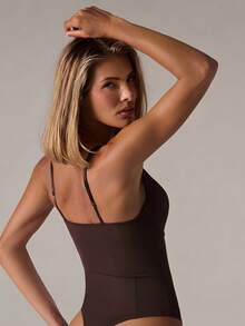 SHEIN BAE 2 piezas Conjunto de body minimalista cómodo para mujer - Multicolor - Ver 2