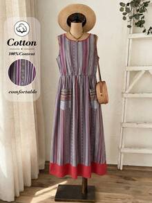 Rusticease Women's Summer Beach Vacation Style Patchwork Print Sleeveless Waist Cinched Dress Summer Dresses For Women Dresses Casual Dresses For Women Summer Striped Dresses Western Casual Dresses For Woman Sleeveless Summer Dress Striped Summer Dress  Summer Dress Summer Outfits Summer Outfit For Women Festival Outfits For Women Easter Dress Country Concert Outfit  Country Elegant Dresses For Women Women Casual Dresses Womens Summer Dresses Summer Dresses For Women Stripe  Stripe Pattern Dress New Arriva - Multicolor - View 7