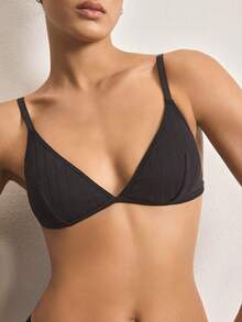 Ocili Áo ngực không gọng, không đệm, kiểu dáng tam giác, chất liệu cotton mỏng, gợi cảm theo phong cách Châu Âu và Mỹ. - màu đen - Xem 6