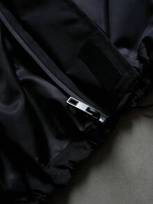 PAVTROS 男士街头风新款夹克外套，黑色拼接设计，高街嘻哈风，轻便百搭，INS 同款，适合所有季节日常穿着，户外徒步，科技感十足，白色印花夹克，拉链印花夹克，送给男友/老公的必备礼物，男士街头风，Y2K 复古风，男士短款夹克，男士外套 - 黑色 - 查看 6