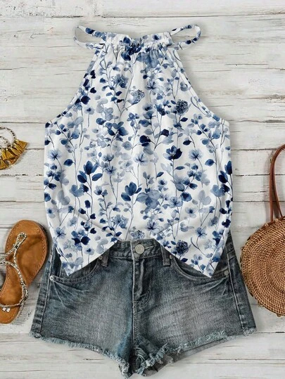 SHEIN LUNE 女士碎花吊带背心，适合春夏穿着