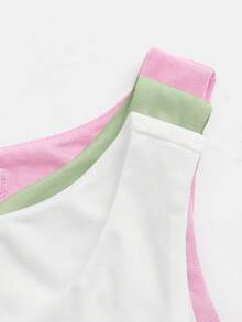 SHEIN BASICS 3 pièces/set Body moulant en tricot à col rond sans manches de couleur unie décontracté pour femmes - Multicolore - Voir 6