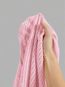 Sweetra Top corto con capucha de unicolor talla grande - Rosa - Ver 3