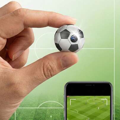 Teckwe Portable Mini Football Shaped Camera, Micro Video Audio Recorder, 1080P HD Small Wearable Sports Cam, Home Security Camcorder DVR Recording Cam Monitor Camcorder Record Sound Loop Video Surveillance